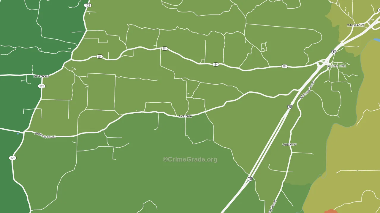 Saginaw, AR Map of Vehicle Theft Rates