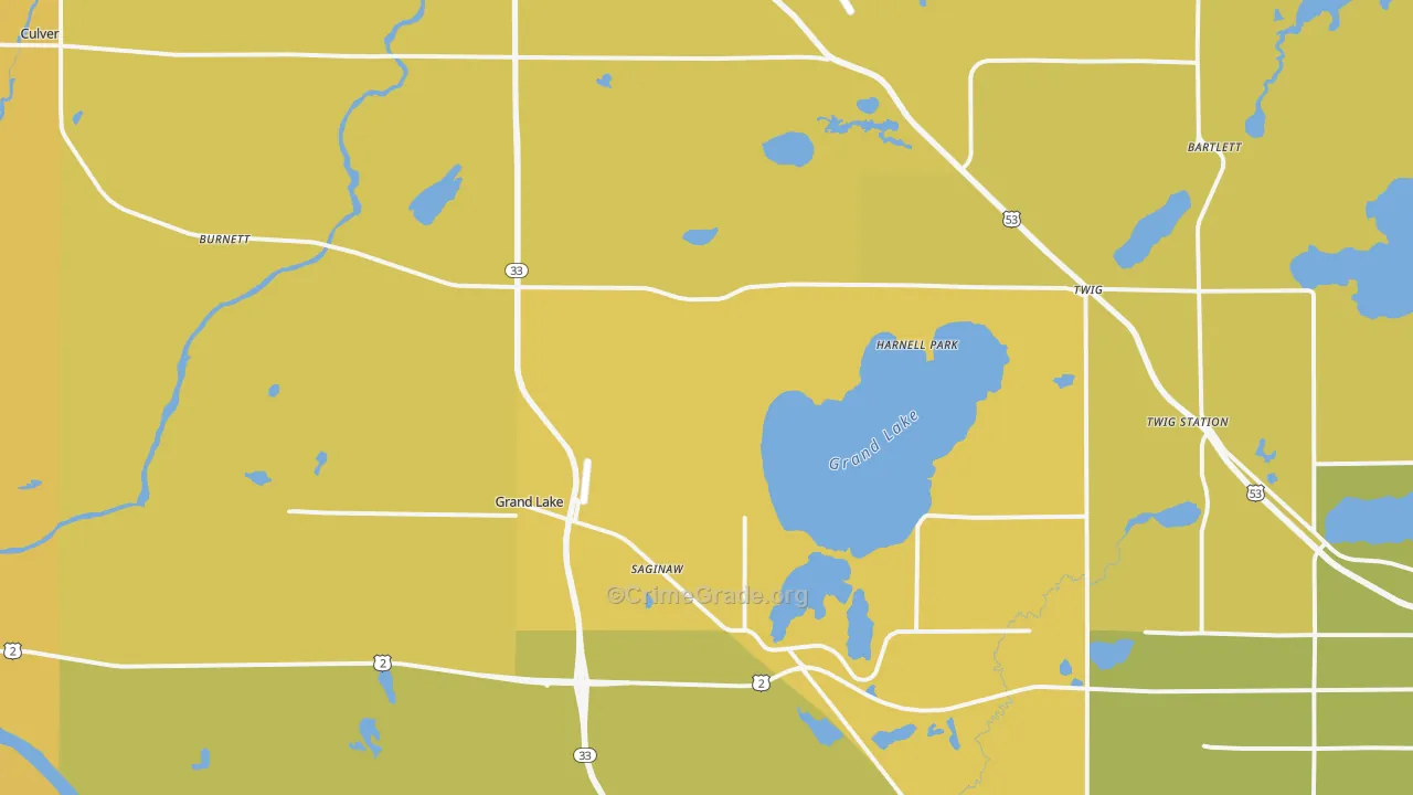 Saginaw, MN Map of Vehicle Theft Rates