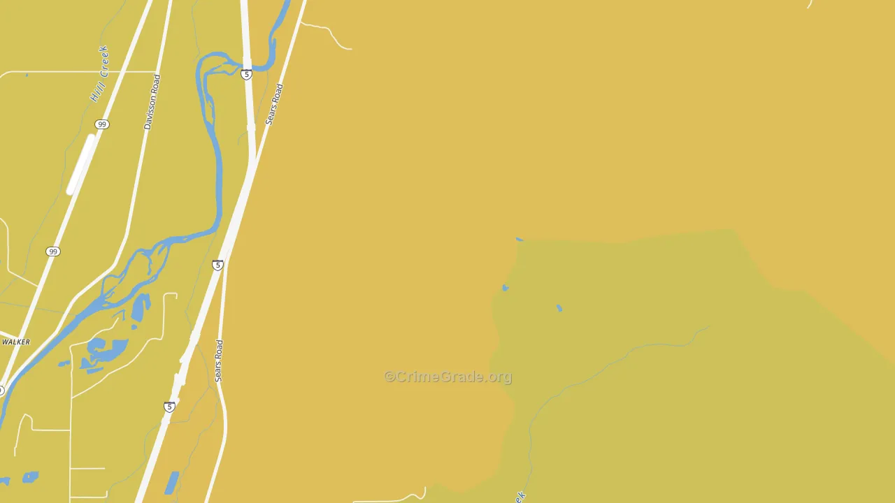 Saginaw, OR Map of Vehicle Theft Rates