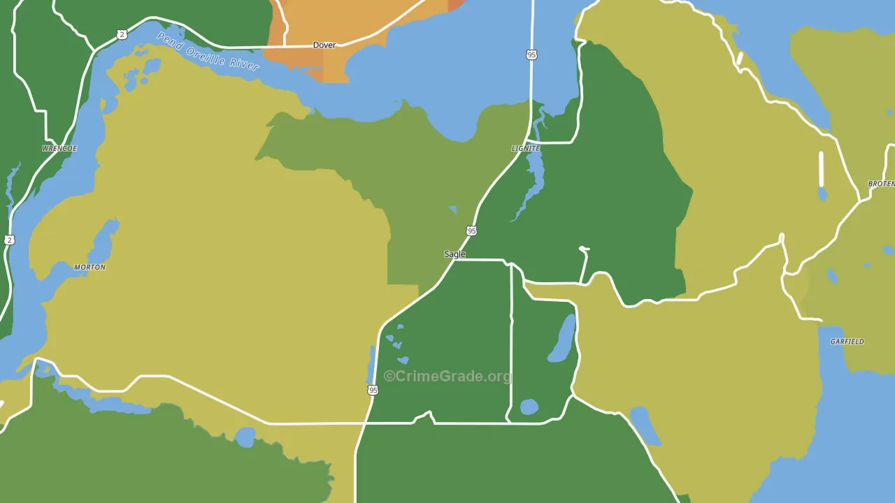 Sagle, ID Map of Vehicle Theft Rates
