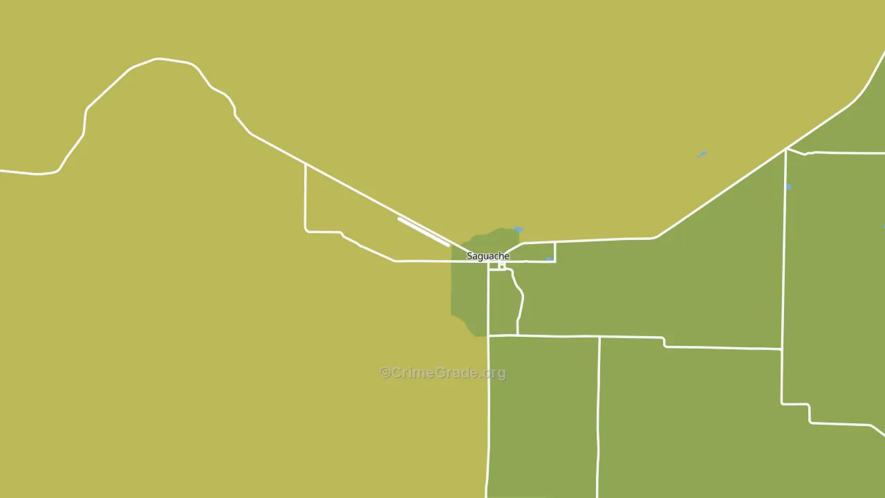 Saguache, CO Map of Vehicle Theft Rates
