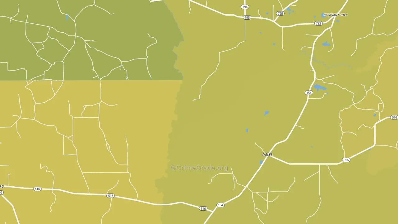 Sailes, LA Map of Vehicle Theft Rates