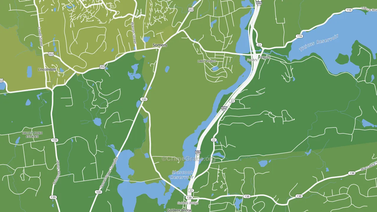 Salem Center, NY Map of Vehicle Theft Rates