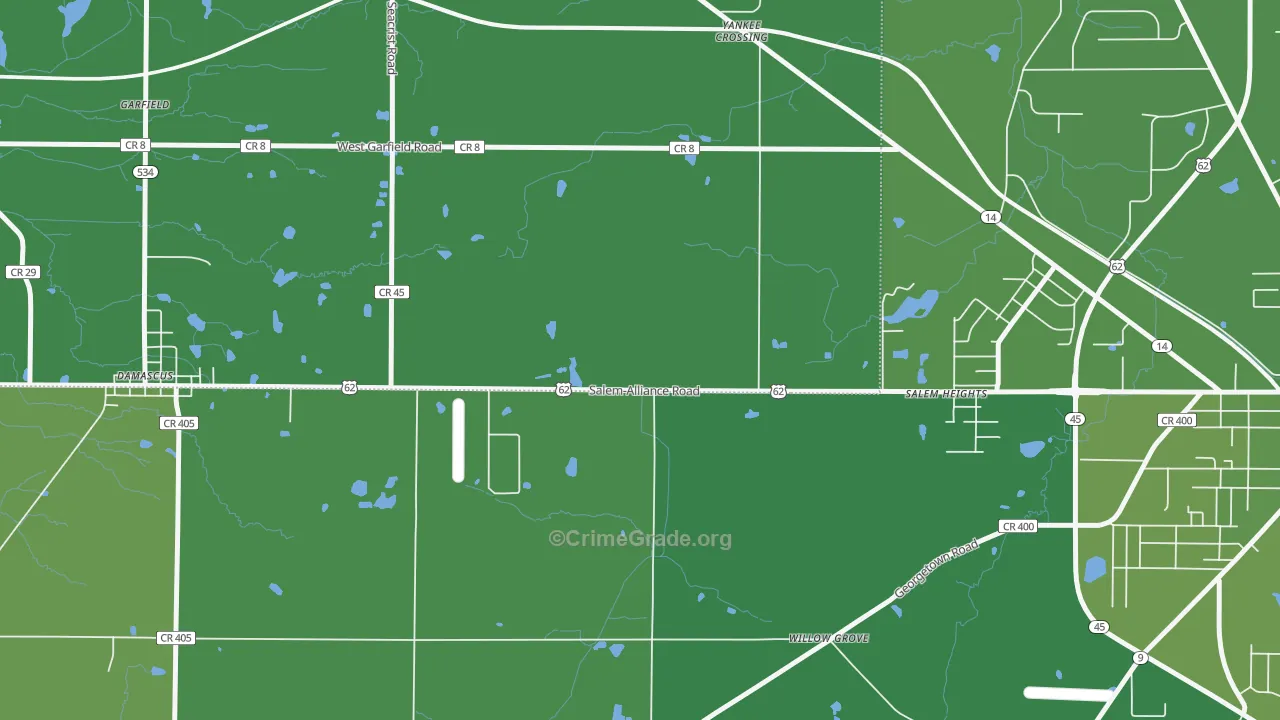 Salem Heights, OH Map of Vehicle Theft Rates