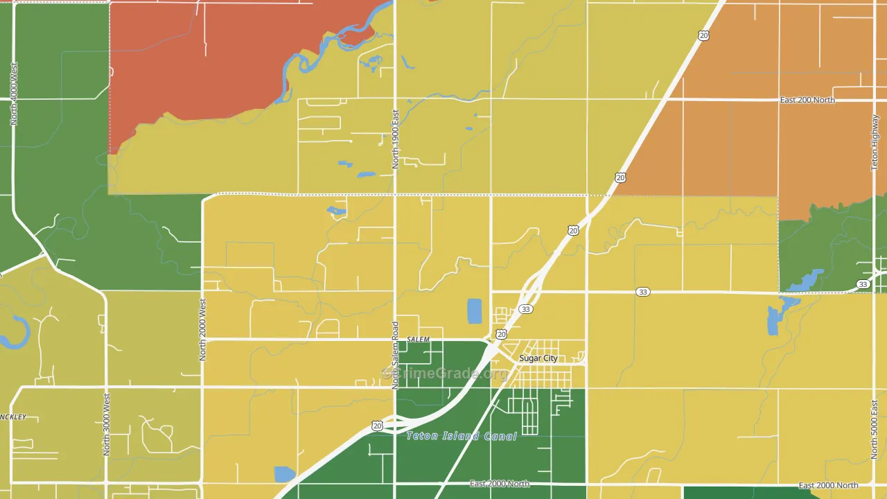 Salem, ID Map of Vehicle Theft Rates