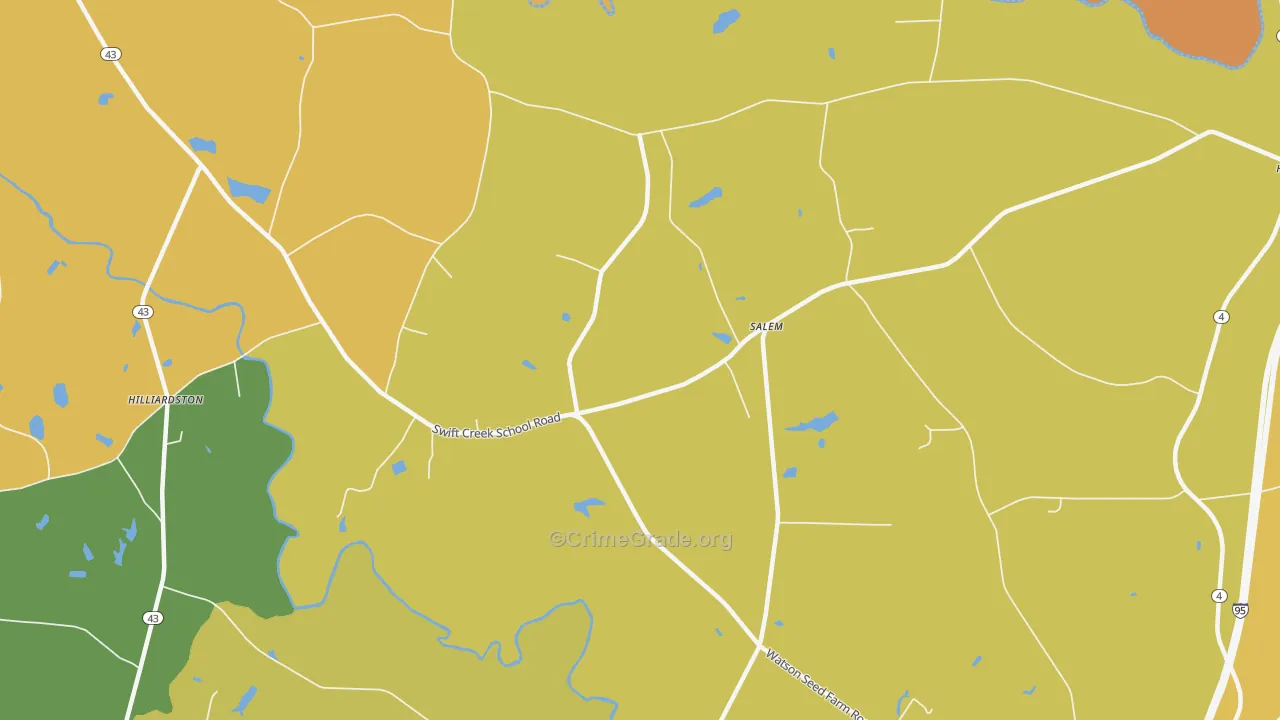 Salem, NC Map of Vehicle Theft Rates