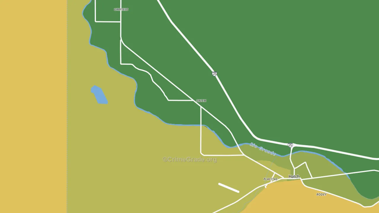 Salem, NM Map of Vehicle Theft Rates