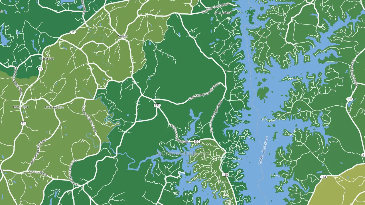 Salem, SC Map of Vehicle Theft Rates