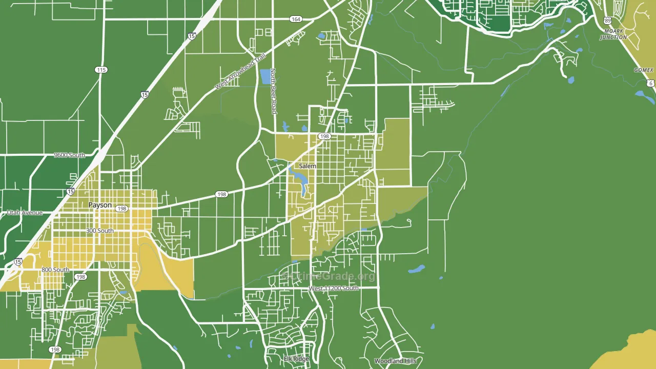 Salem, UT Map of Vehicle Theft Rates