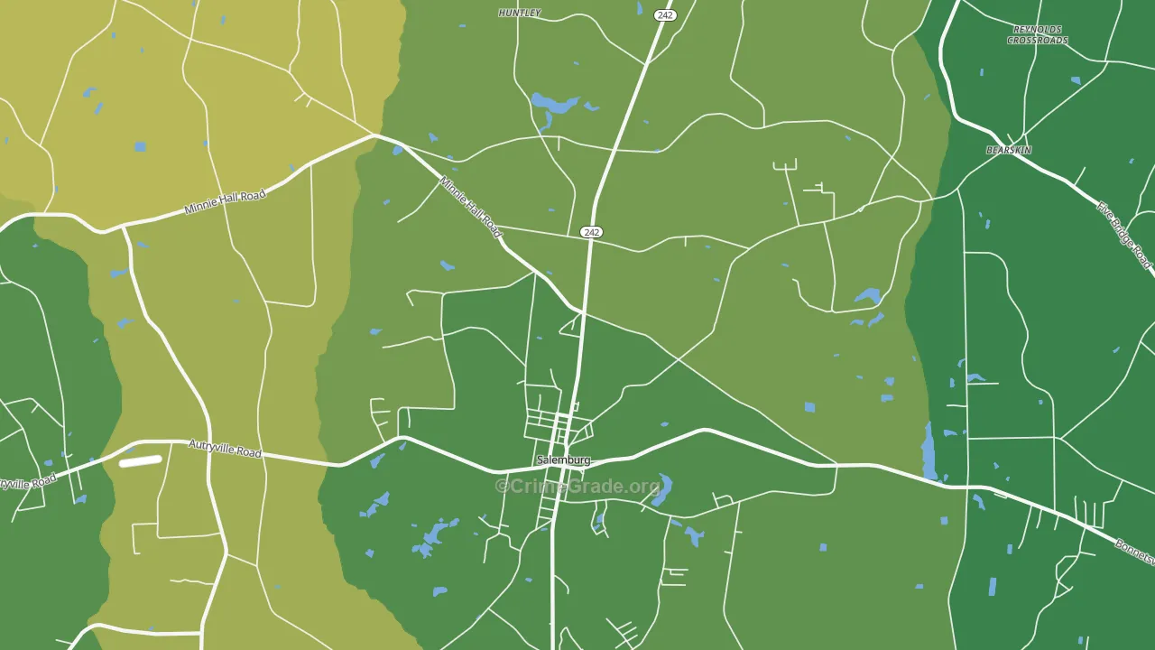 Salemburg, NC Map of Vehicle Theft Rates