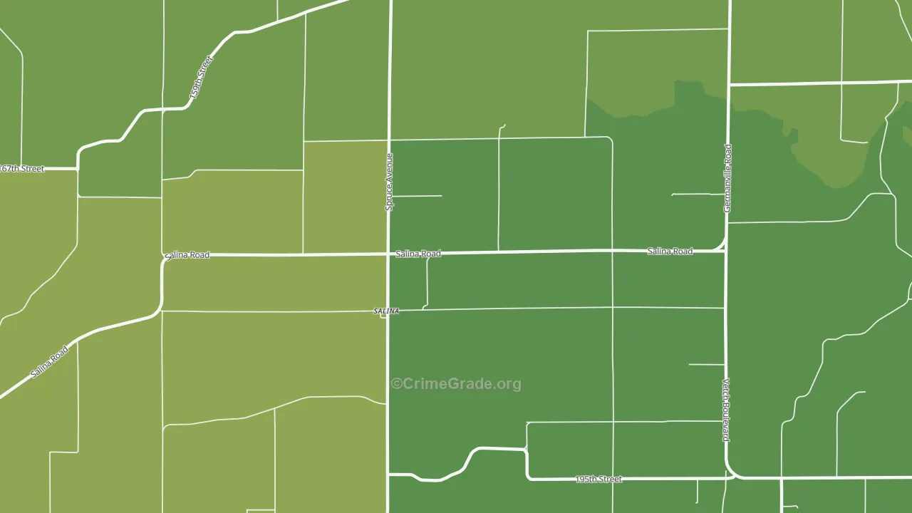 Salina, IA Map of Vehicle Theft Rates
