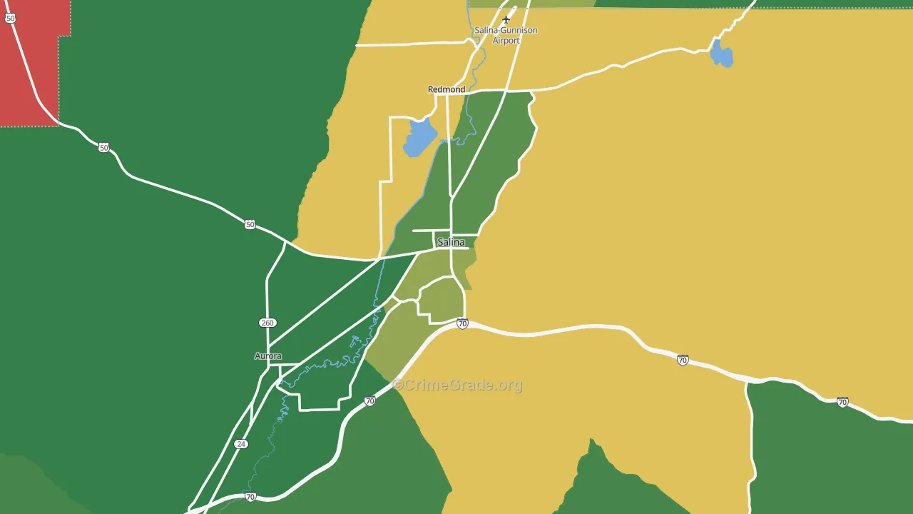 Salina, UT Map of Vehicle Theft Rates