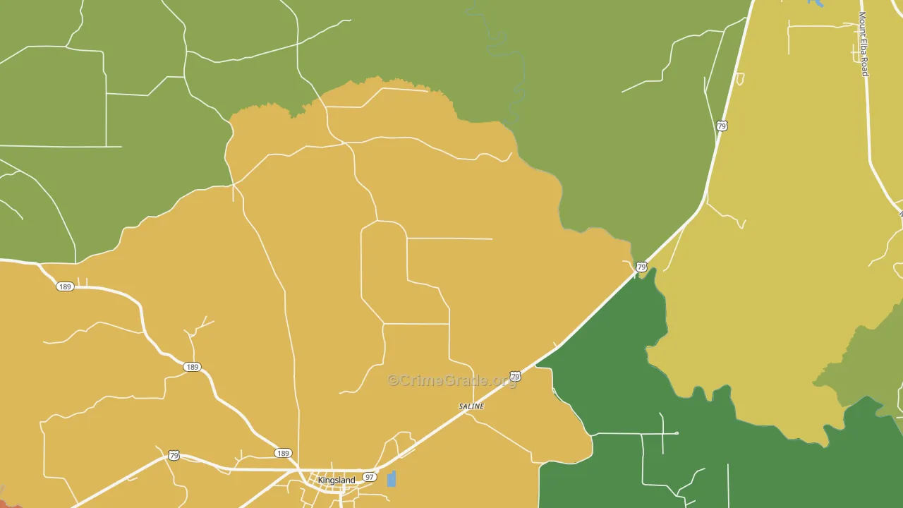 Saline, AR Map of Vehicle Theft Rates