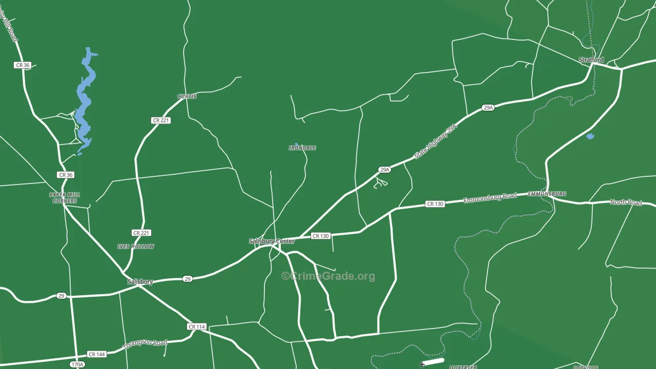 Salisbury Center, NY Map of Vehicle Theft Rates