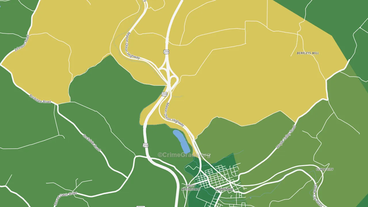Salisbury Junction, PA Map of Vehicle Theft Rates
