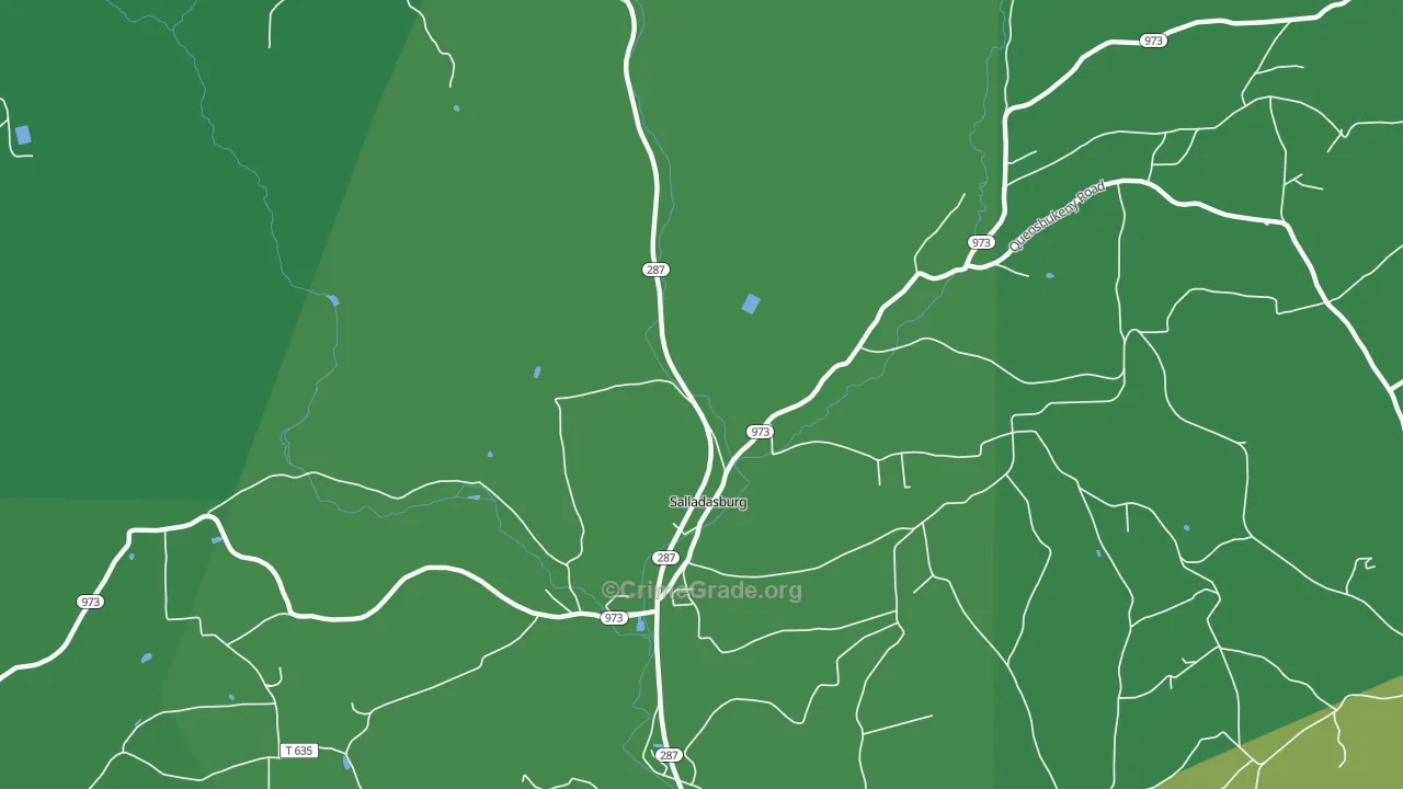 Salladasburg, PA Map of Vehicle Theft Rates