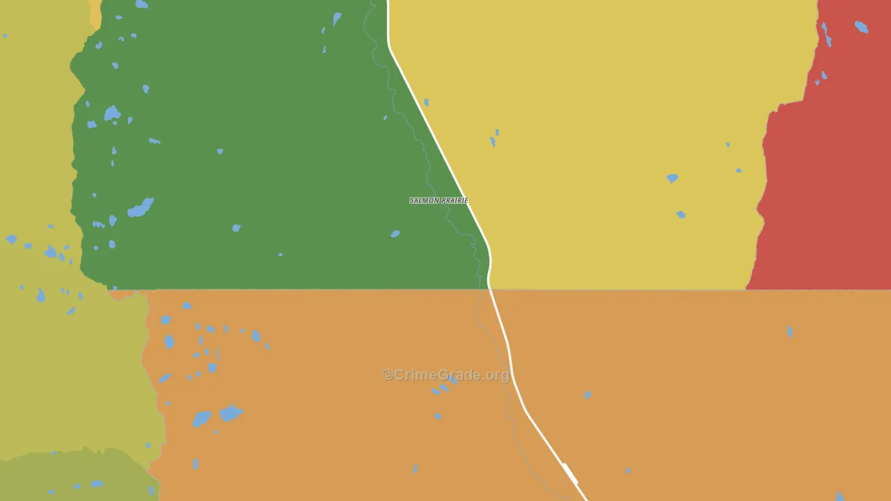 Salmon Prairie, MT Map of Vehicle Theft Rates