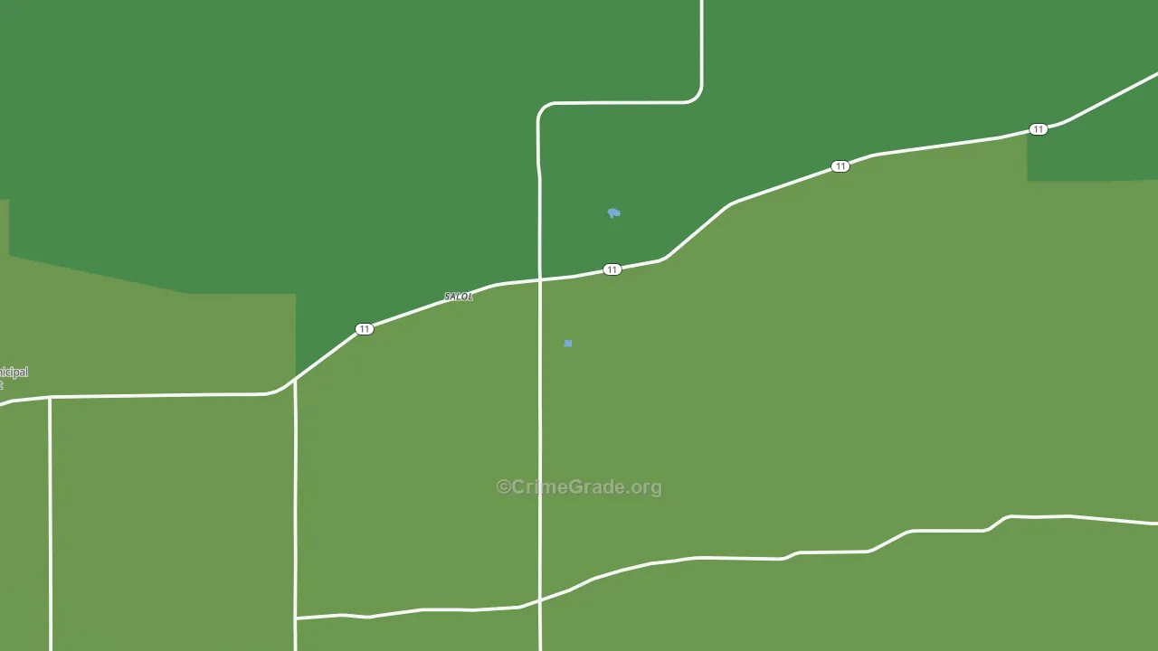 Salol, MN Map of Vehicle Theft Rates