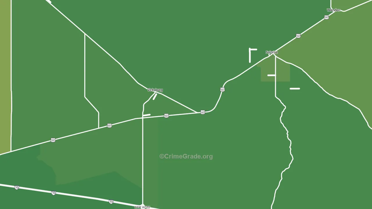 Salome, AZ Map of Vehicle Theft Rates