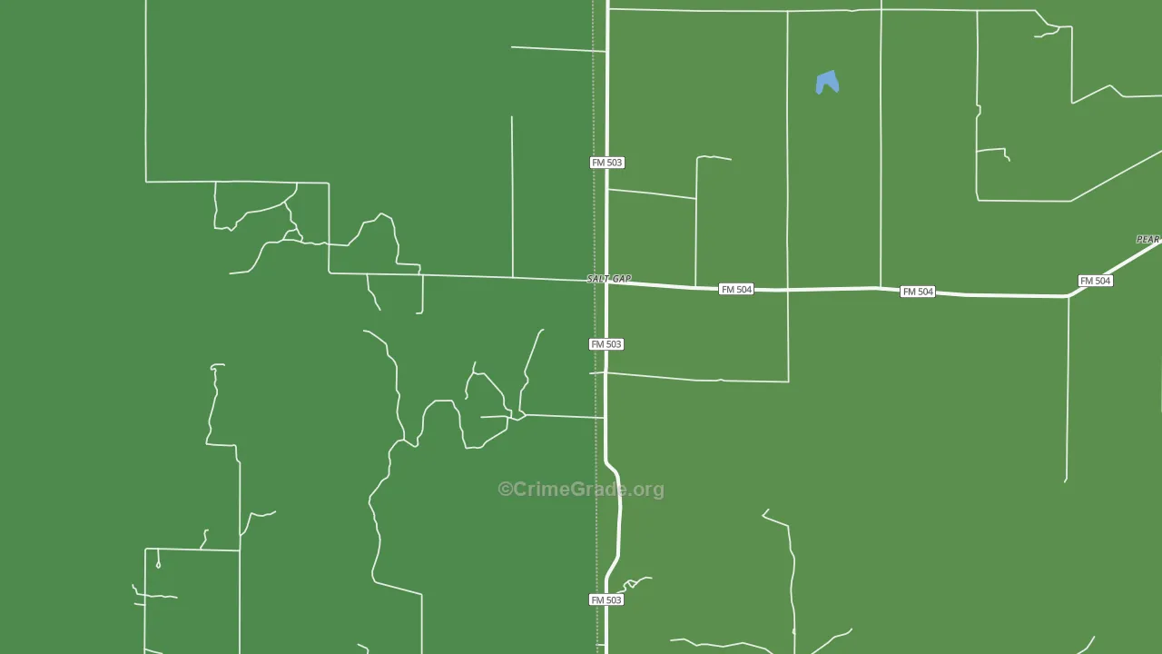 Salt Gap, TX Map of Vehicle Theft Rates