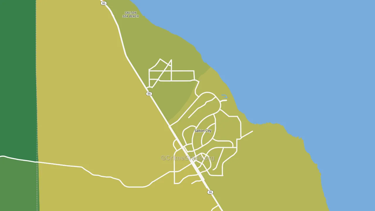 Salton City, CA Map of Vehicle Theft Rates