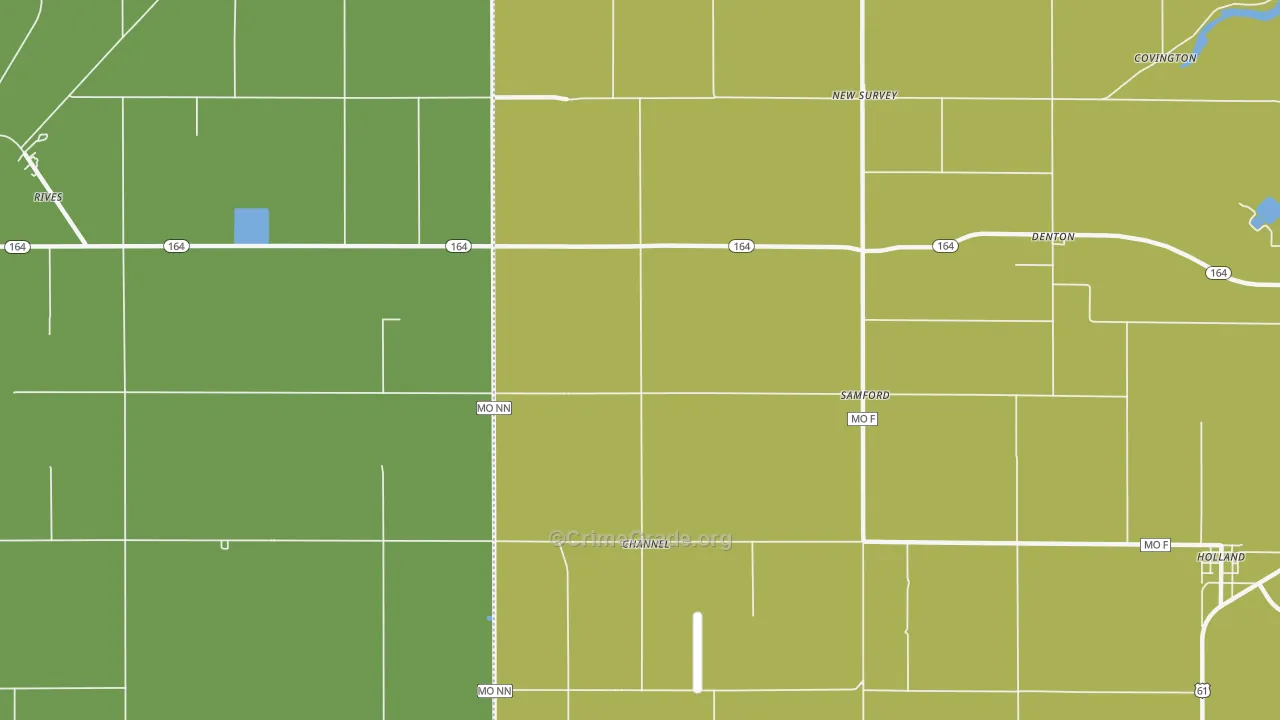 Samford, MO Map of Vehicle Theft Rates