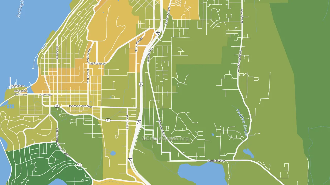 Samish Hill, Bellingham, WA Map of Vehicle Theft Rates