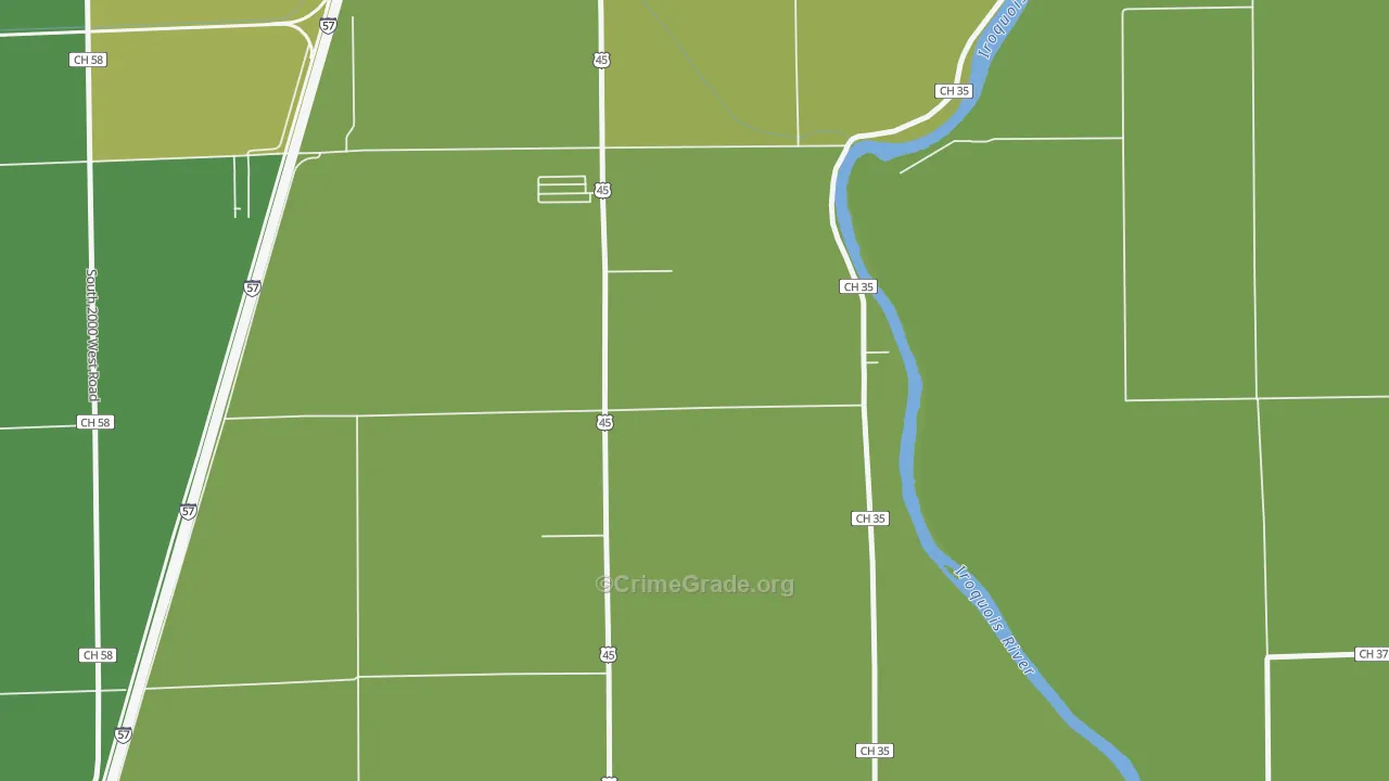Sammons Point, IL Map of Vehicle Theft Rates