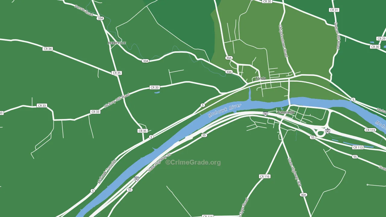 Sammonsville, NY Map of Vehicle Theft Rates