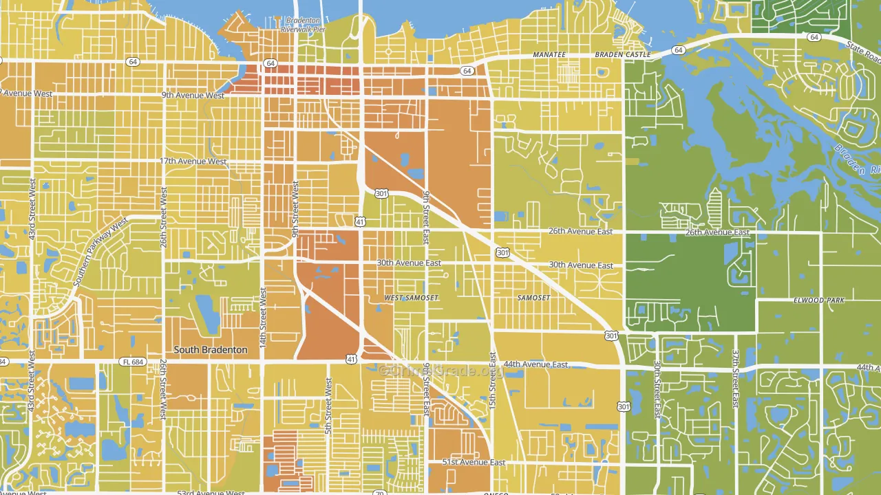 Samoset, Bradenton, FL Map of Vehicle Theft Rates