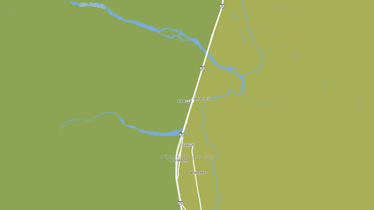 San Acacia, NM Map of Vehicle Theft Rates