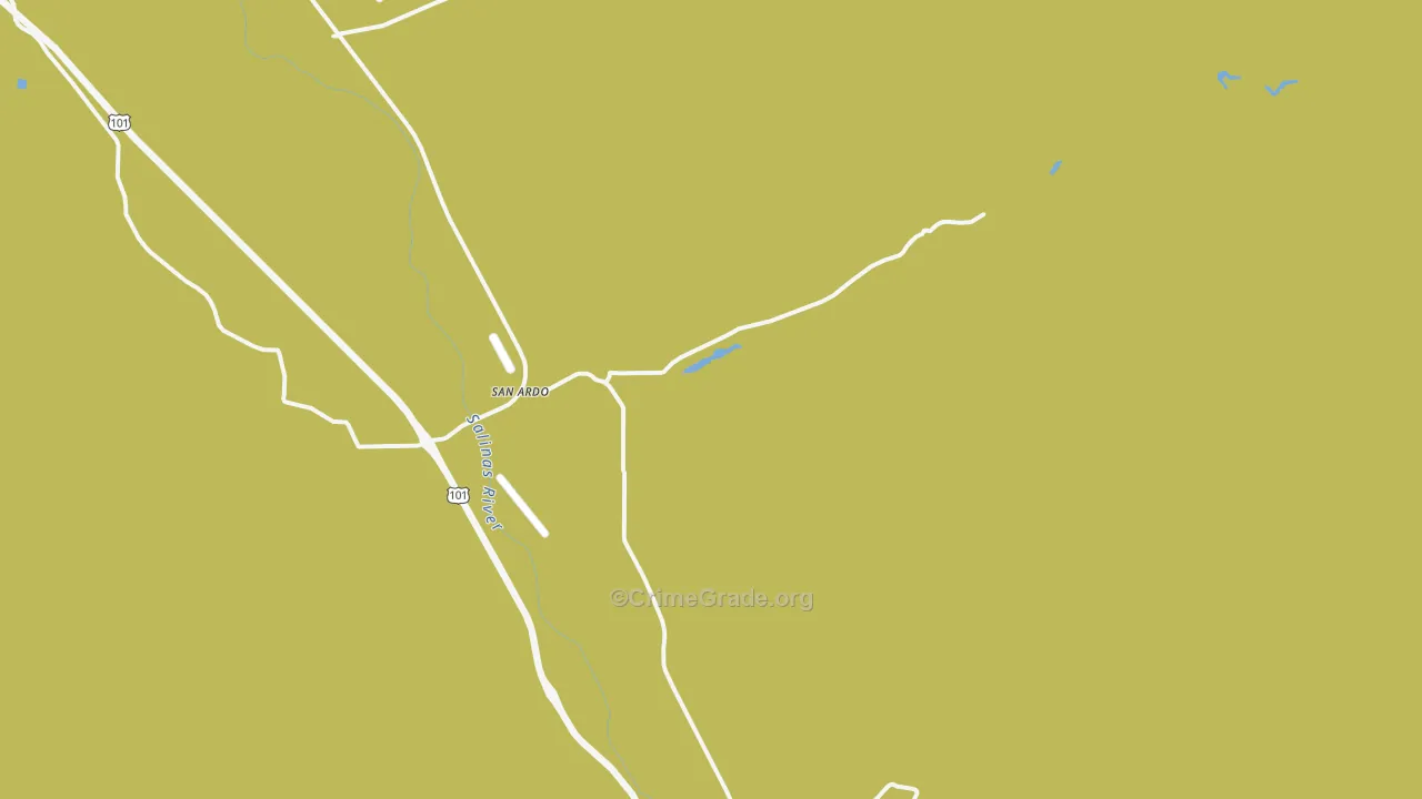 San Ardo, CA Map of Vehicle Theft Rates
