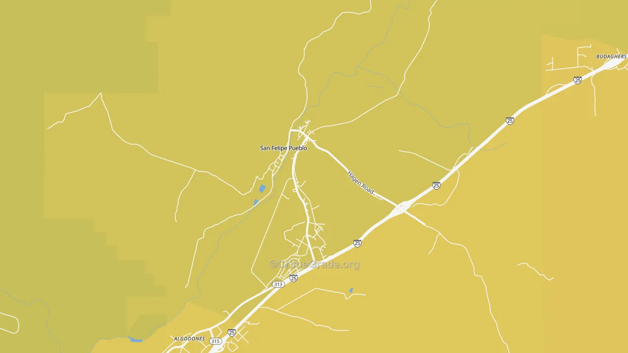 San Felipe Pueblo, NM Map of Vehicle Theft Rates