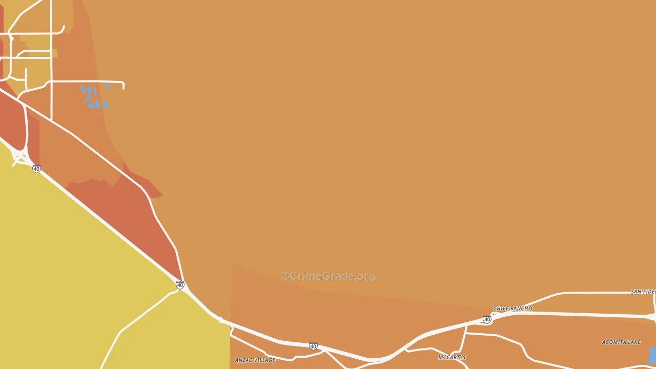 San Fidel, NM Map of Vehicle Theft Rates
