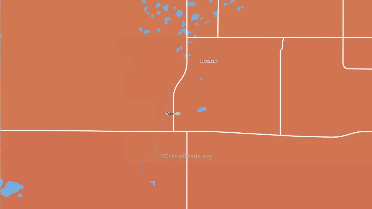 San Haven, ND Map of Vehicle Theft Rates
