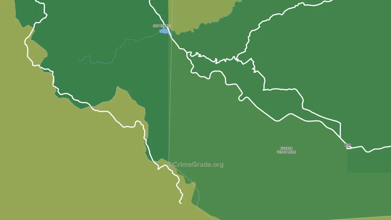 San Isabel, CO Map of Vehicle Theft Rates