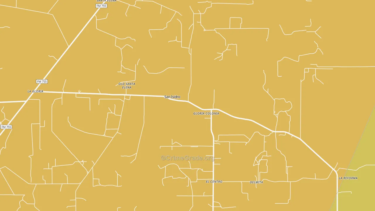 San Isidro, TX Map of Vehicle Theft Rates