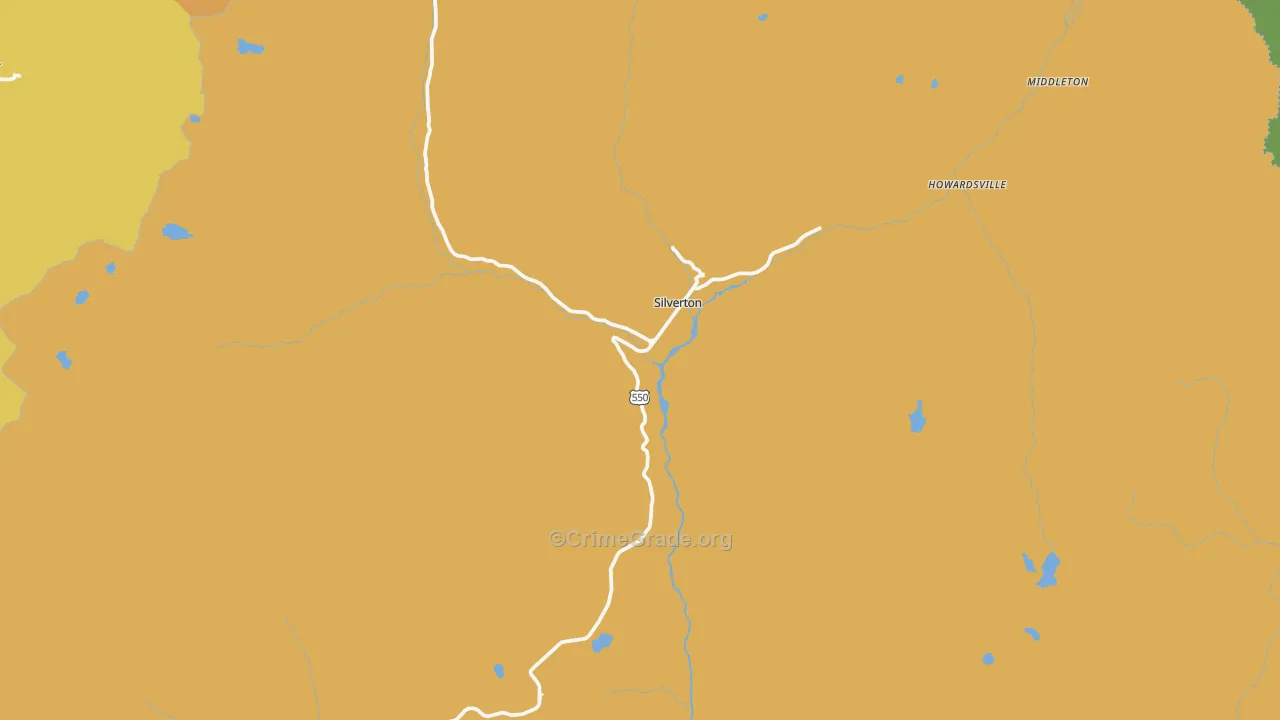 San Juan County, CO Map of Vehicle Theft Rates