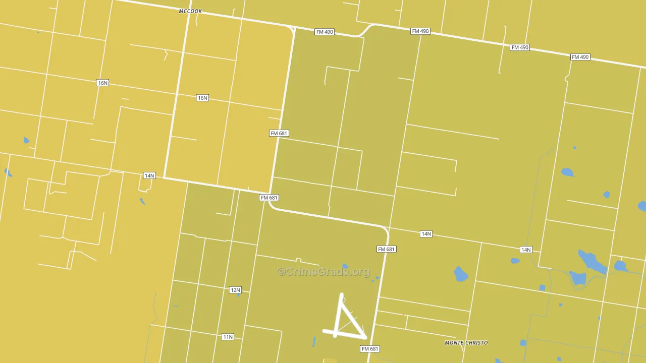 San Manuel-Linn, TX Map of Vehicle Theft Rates