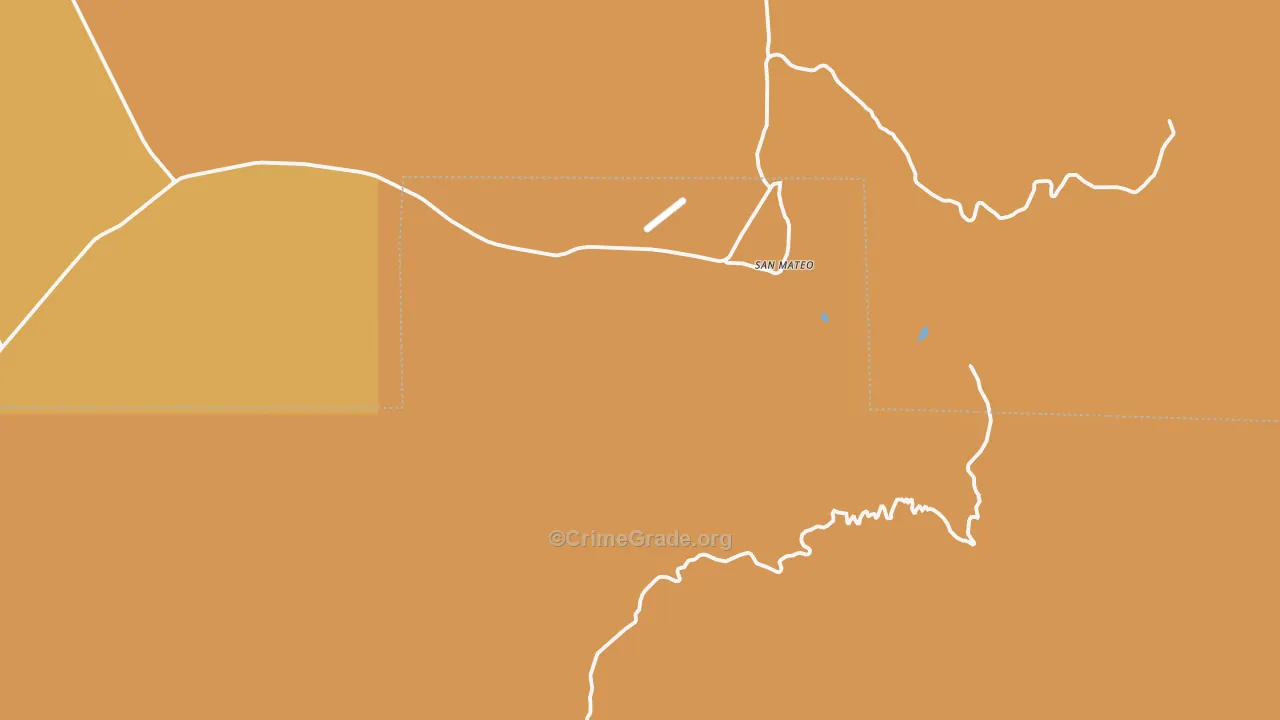 San Mateo, NM Map of Vehicle Theft Rates