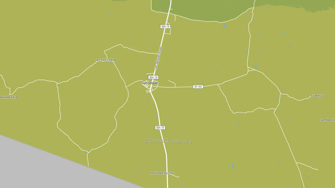 San Miguel, AZ Map of Vehicle Theft Rates