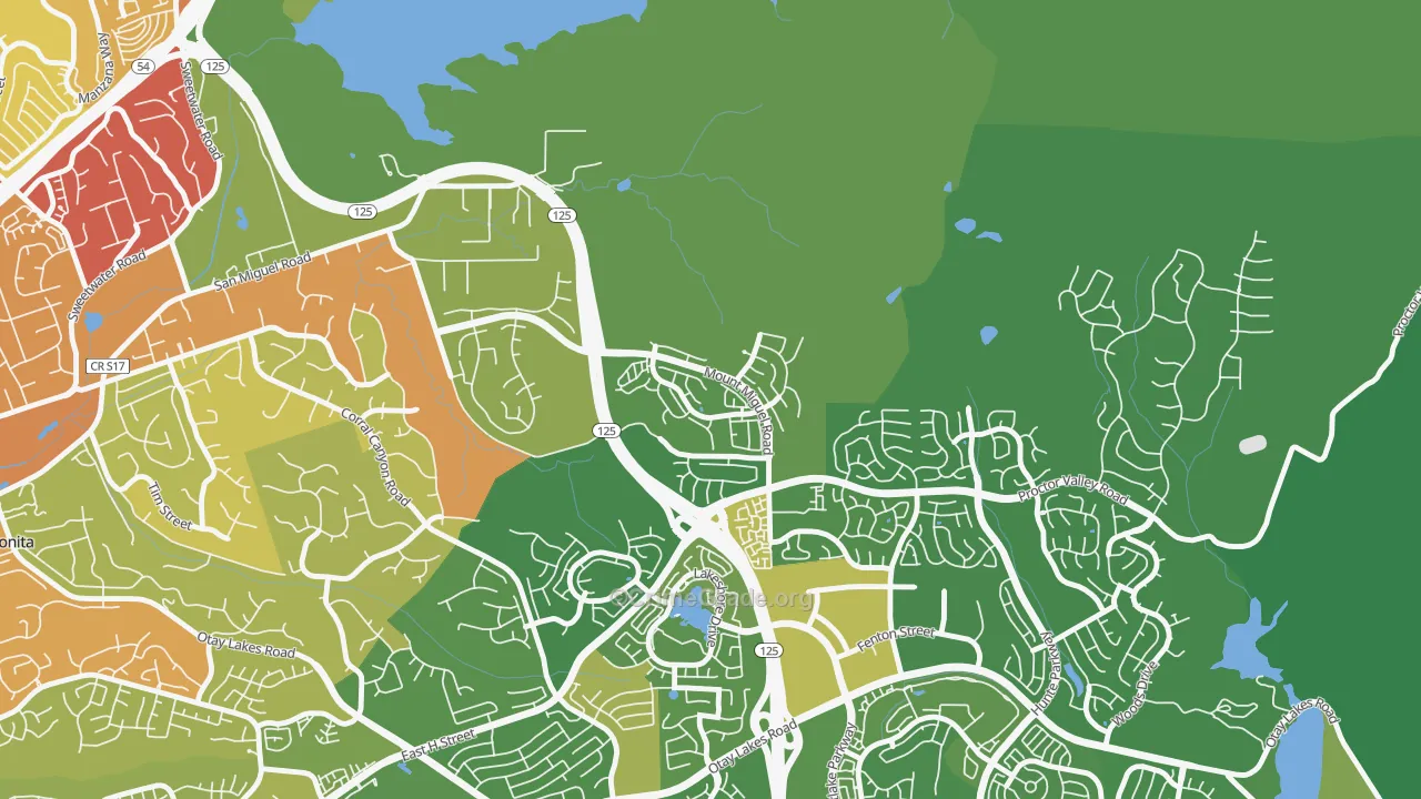 San Miguel Ranch, Chula Vista, CA Map of Vehicle Theft Rates