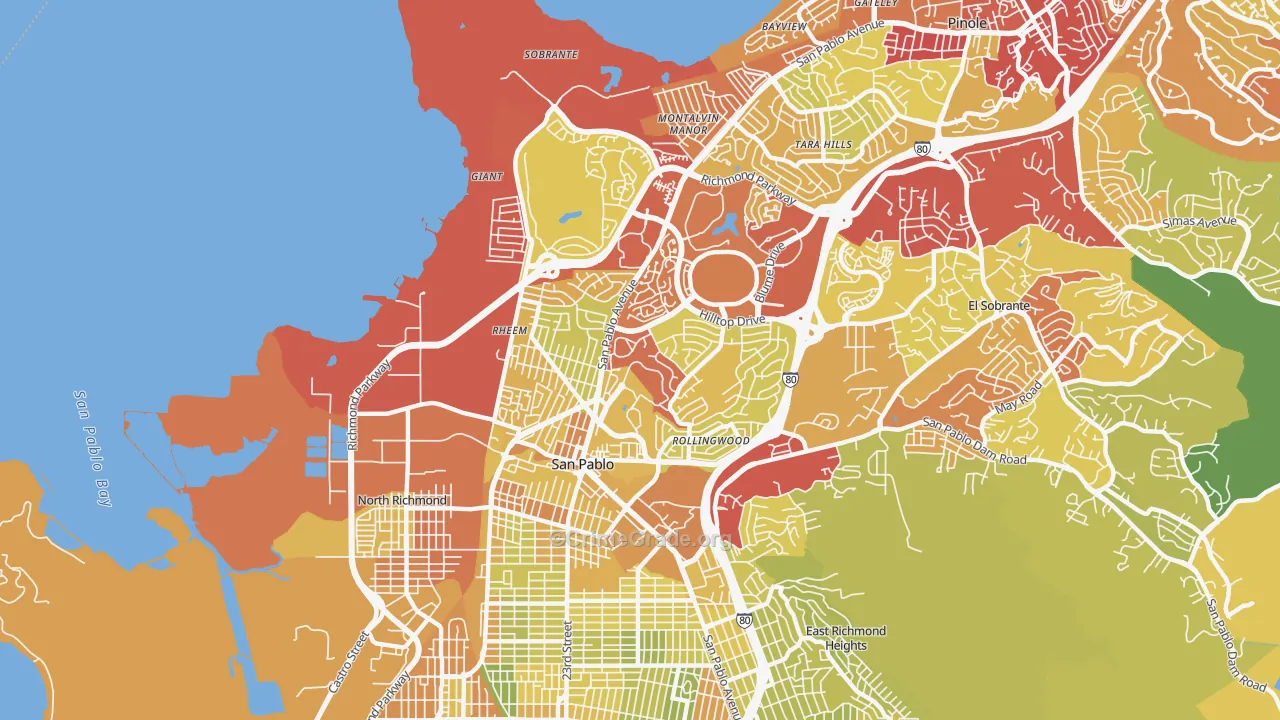 San Pablo, CA Map of Vehicle Theft Rates
