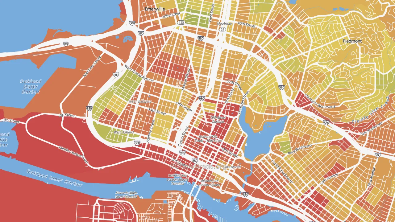 San Pablo Gateway, Oakland, CA Map of Vehicle Theft Rates