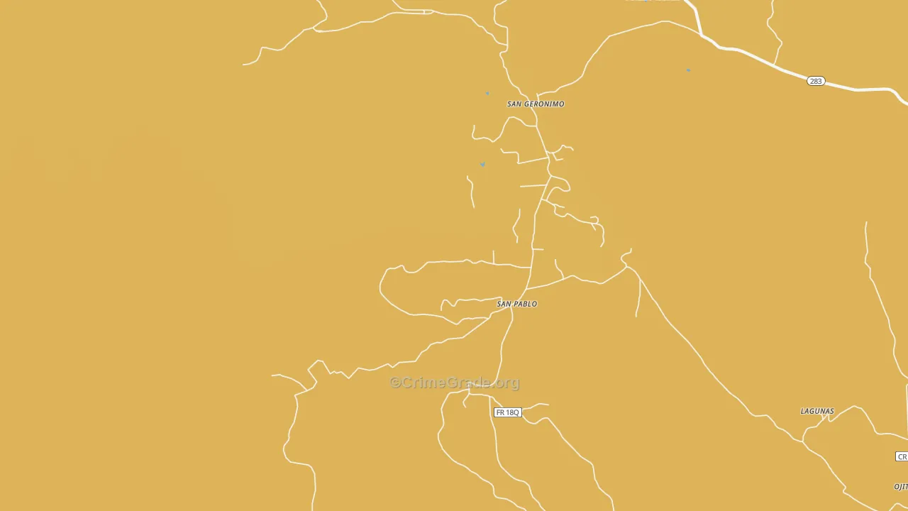 San Pablo, NM Map of Vehicle Theft Rates