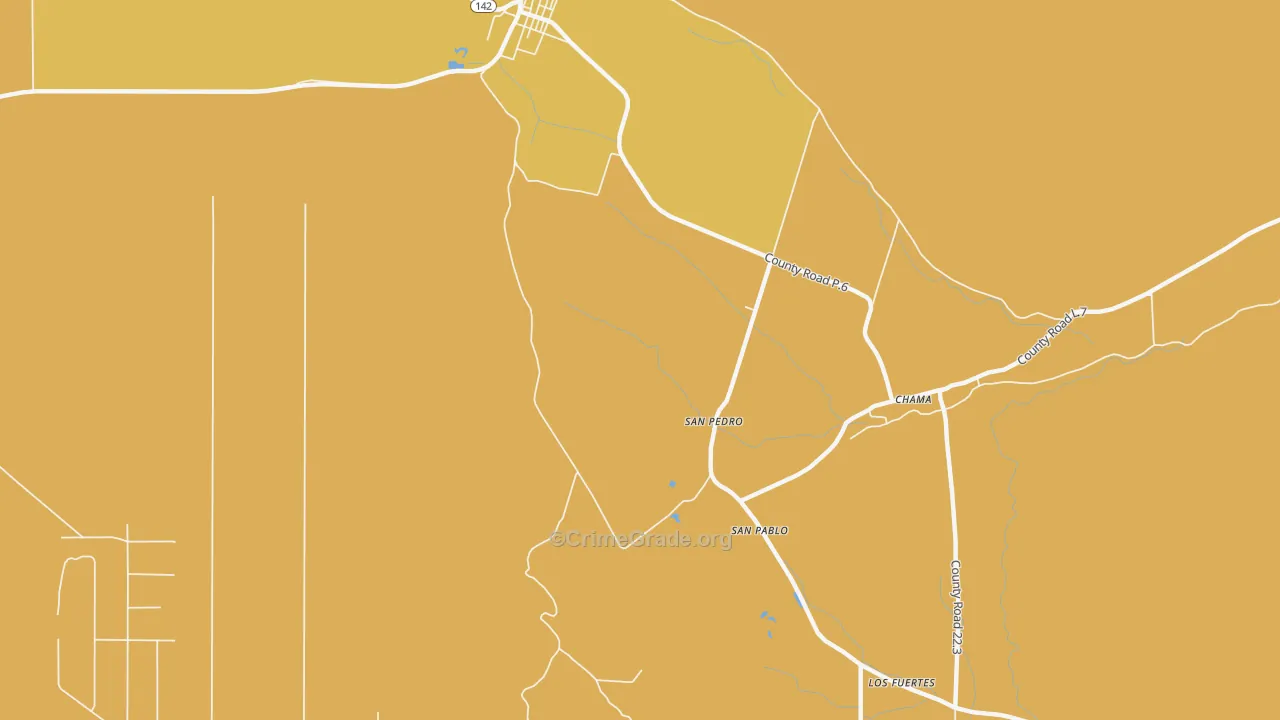 San Pedro, CO Map of Vehicle Theft Rates