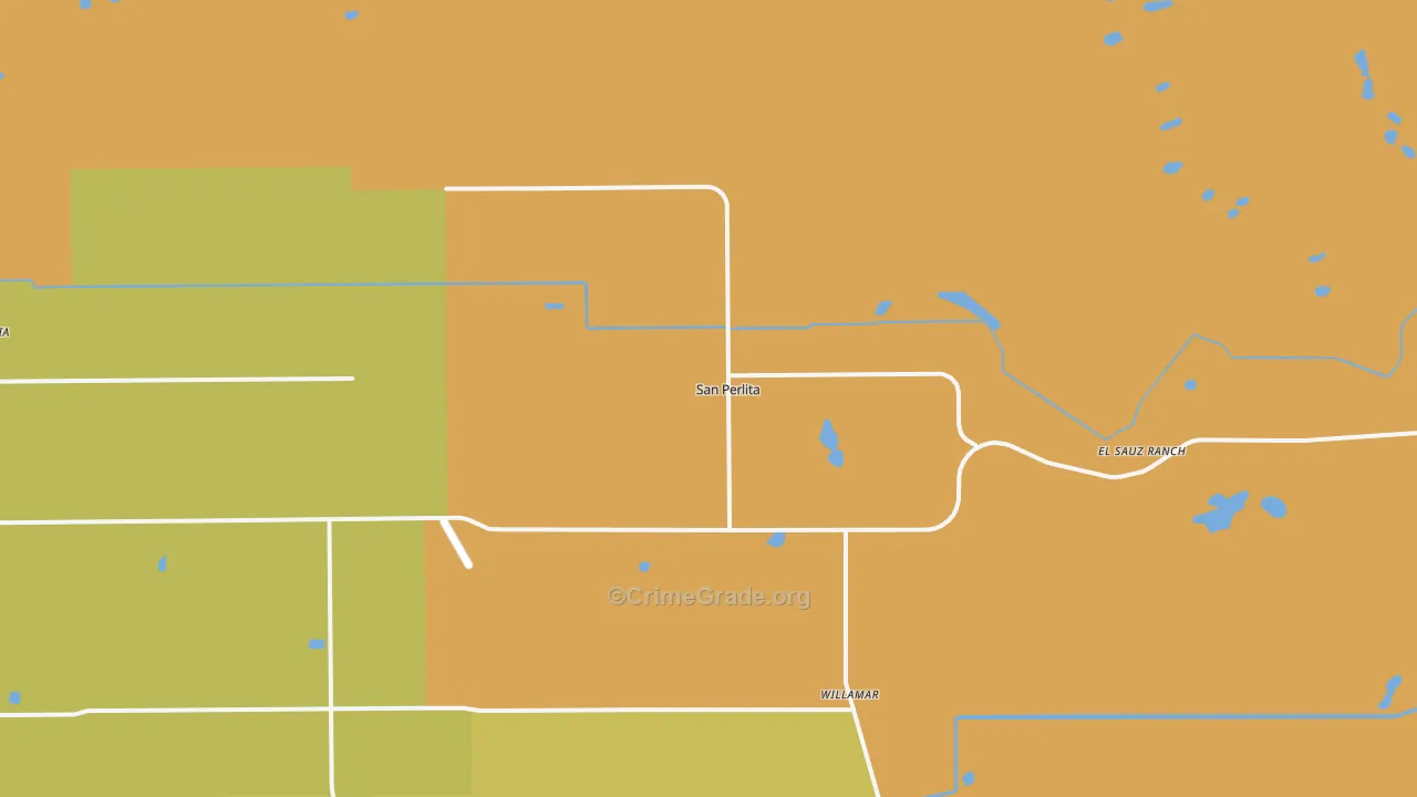 San Perlita, TX Map of Vehicle Theft Rates