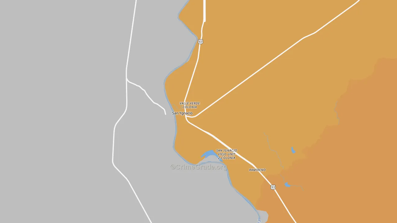 San Ygnacio, TX Map of Vehicle Theft Rates
