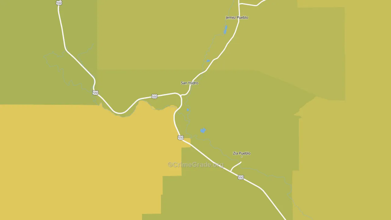 San Ysidro, NM Map of Vehicle Theft Rates