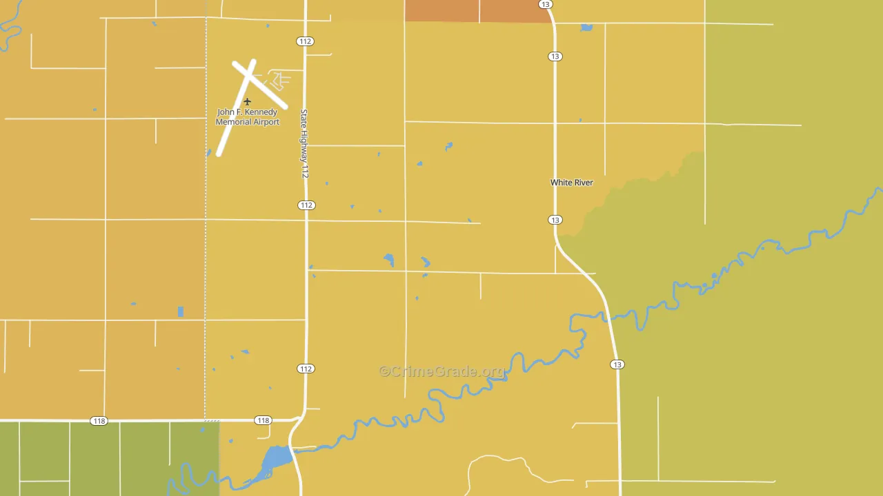 Sanborn, WI Map of Vehicle Theft Rates